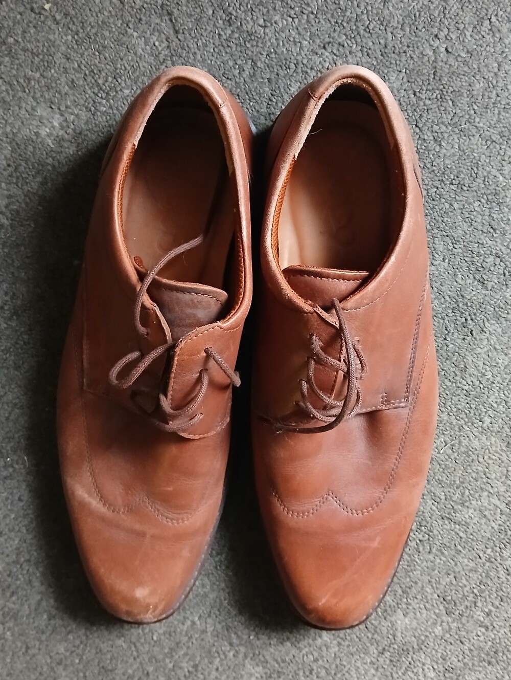 Ecco Brown Men's Leather Lace-Up Dress Shoes Size 44